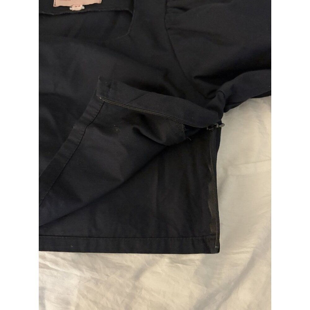 Lisa Says Gah Women’s Maddie Navy Cotton Square Neck Puff Sleeve Blouse Sz XS - Picture 9 of 9